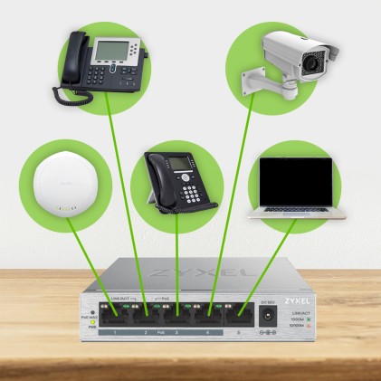 Switch 5P Gigabit Di Cui 4Poe Fino 60W