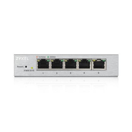 Zyxel Switch Unmanaged Plus 5 Porte Gigabit, Easy Management Per Vlan, Qos, Design Senza Ventole, Desktop