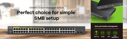 Zyxel Switch Managed 48 Porte Gigabit, 2Xsfp, Ssenza Ventole, Desktop/Rack