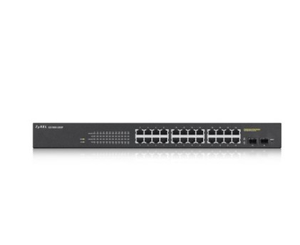 Zyxel Switch Managed 24 Porte Gigabit+2 Sfp Gigabit, Ipv6, Vlan, Design Senza Ventole, Rack