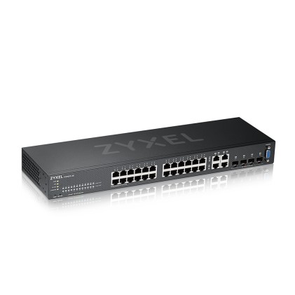 Zyxel Switch Managed Layer 3 Lite, 24X Gb, 4 Sfp, Fanless Desktop/Rack, Nflex