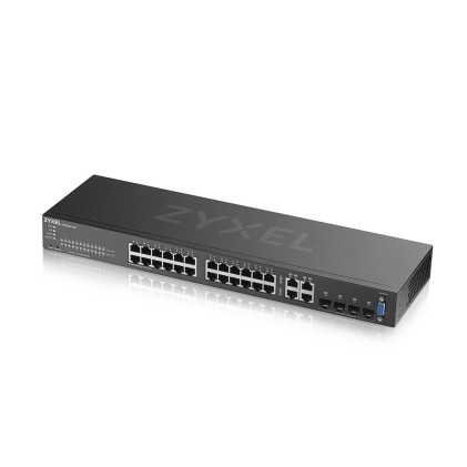 Zyxel Switch Managed Layer 3 Lite, 24X Gb, 4 Sfp, Fanless Desktop/Rack, Nflex
