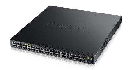ZYXEL XGS3700-48HP Gigabit-Ethernet-Switch, managebar L2+, 48 Ports RJ45, 4x 10Gigabit SFP+ Ports, PoE Single PSU 460W Dual PSU 1000