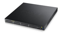 ZYXEL XGS3700-48HP Gigabit-Ethernet-Switch, managebar L2+, 48 Ports RJ45, 4x 10Gigabit SFP+ Ports, PoE Single PSU 460W Dual PSU 1000