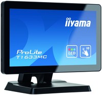 IIYAMA ProLite T1633MC-B1 15.6inch 39.6cm WIDE LCD 10-Points Touch Screen TN panel Flat Bezelfree Glass Front HDMI/DP/USB black