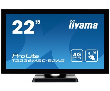 IIYAMA ProLite T2236MSC-B2AG 55cm 21.5inch 10 Point Multitouch capacitive 1920x1080 Edge to Edge AMVA Panel HDMI VGA DVI-D Black