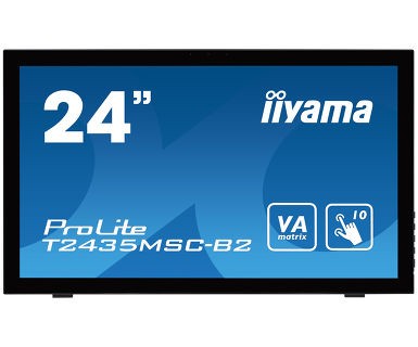 IIYAMA ProLite T2435MSC-B2 59.8cm 23.6inch 10 Poin Multitouch kapazitiv 1920x1080 250cd/m2 DVI-D HDMI DisplayPort Speaker