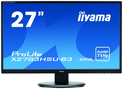 IIYAMA ProLite X2783HSU-B3 27inch AMVA+ LED 4ms 1920x1080 300cd/m2 3000:1 VGA HDMI DisplayPort HDCP USB-HUB 2.0 1x up 2x down