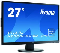 IIYAMA ProLite X2783HSU-B3 27inch AMVA+ LED 4ms 1920x1080 300cd/m2 3000:1 VGA HDMI DisplayPort HDCP USB-HUB 2.0 1x up 2x down