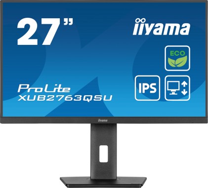 iiyama ProLite XUB2763QSU-B1 Monitor PC 68,6 cm (27") 2560 x 1440 Pixel Full HD LED Nero