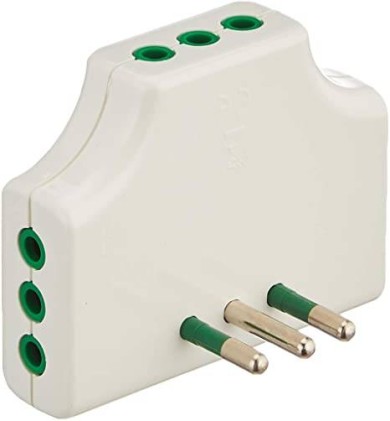 Adattatore Triplo Piatto Spina Tripolare Italiana 10A - 3 Prese Tripolari Italiane