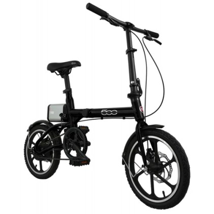 Fiat Bicicletta Con Pedalata Assistita Fold Bike Nero Ruote 16" 30 Km Autonomia Batteria 25 Km Velocita