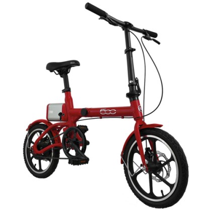 Fiat Bicicletta Con Pedalata Assistita Fold Bike Rosso Ruote 16" 30 Km Autonomia Batteria 25 Km Velocita