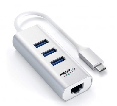 Machpower Adattatore Usb C To Lan 1000Mbps With Hub 3*Usb 3.0 Cavo 20Cm