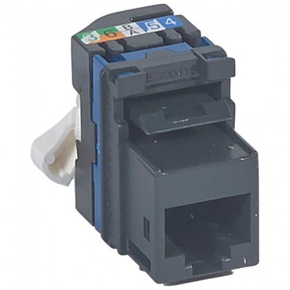Legrand Connettore Keystone Toolless Rj45 Nero Cat. 6   Utp Per Serie Civile Confezone Da 10