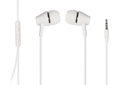 Auricolari Con Microfono, Plug 3,5 Mm, Cavo Mt 1,2 Colore Bianco