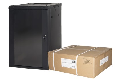 Armadio Rack 19&#34; 15 Unita&#39; Da Muro (A) 770 X (L) 600 X (P) 450 Nero Disassemblato Porta Vetro