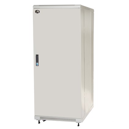 Armadio Rack 19" 27U (A)1388 (L)600 (P)1000 Colore Grigio Porta Metallo Pieno