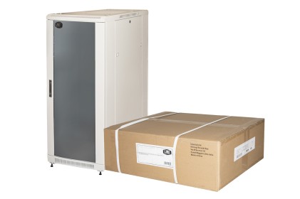 Armadio Rack 19&#34; Per Reti 27U (A)1388 (L)600 (P)800 Colore Grigio Porta Vetro Disassemblato