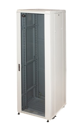 Armadio Rack 19&#34; Per Reti 37U (A)1770, (L)600, (P)600 Colore Grigio Porta Vetro