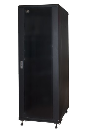 Armadio Rack 19&#34; Per Reti 37U (A)1770, (L)600, (P)600 Colore Nero Porta Vetro