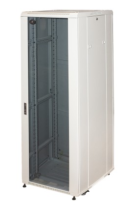 Armadio Rack 19&#34; Per Reti 37U (A)1770, (L)600, (P)800 Colore Grigio Porta Vetro