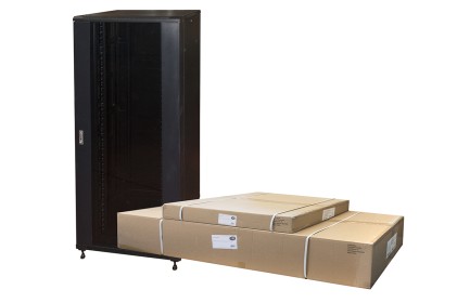 Armadio Rack 19" 42U (A)2055, (L)800, (P)800 Colore Nero Porta Vetro Disassemblato Con Guidacavi  Laterale