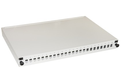 Pannello Fibra Ottica 19&#34; Con 24 Porte Sc Simplex O Lc Duplex Profondita&#39; 250 Mm Grigio Con Accessori