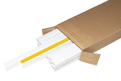 Confezione 12 Canaline Passacavi Adesive In Pvc Mt 1 Mm 25X25 Mt 1 Con Coperchio Scorrevole Bianco (12 Mt In Totale)