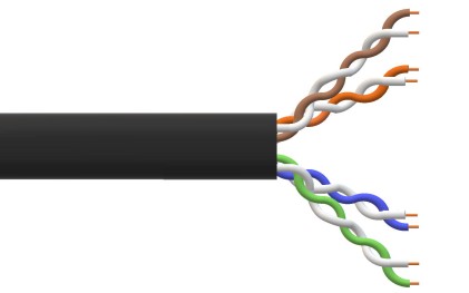 Cavo Solido Utp Per Reti Categoria 5E Guaina Pe Per Esterno Awg24 Materiale Cca Matassa Mt 305