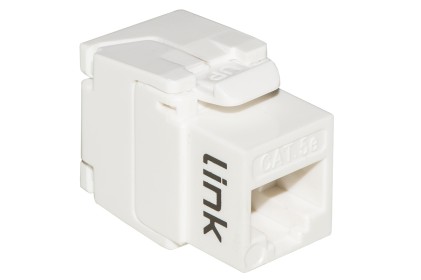 Presa Rete Keystone Jack Rj45 Categoria 5E Utp Tooless Colore Bianco 180° Contatti Dorati 50 Micron