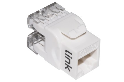 Presa Rete Keystone Jack Rj45 Categoria 5E Utp Colore Bianco 180° Contatti Dorati 50 Micron