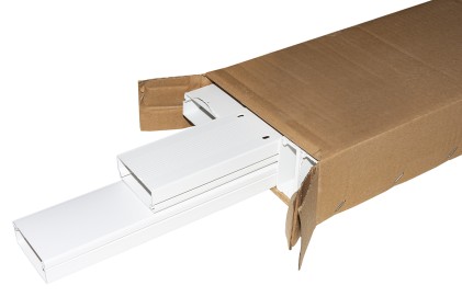 Confezione 6 Canaline Passacavi In Pvc Mm 60X25 Mt 1 Con Coperchio Scorrevole Bianco (6 Mt In Totale)