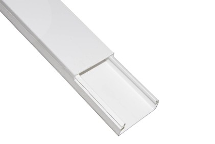 CANALINA PASSACAVI IN PVC MM 60x25 MT 2 CON COPERCHIO SCORREVOLE BIANCO