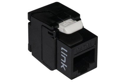 Presa Rete Keystone Jack Rj45 Categoria 6A Utp Tooless Colore Nero 180° Contatti Dorati 50 Micron