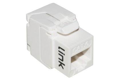 Presa Rete Keystone Jack Rj45 Categoria 6 Utp Tooless Colore Bianco 180° Contatti Dorati 50 Micron