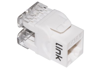 Presa Rete Keystone Jack Rj45 Categoria 6 Utp Colore Bianco 180° Contatti Dorati 50 Micron