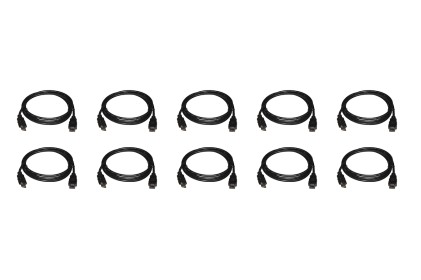 Confezione 10 Cavi Schermati Hdmi<Sup>®</Sup> 4K 3D Con Ethernet Colore Nero Mt 1,8