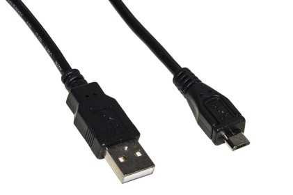 Cavo Usb 2.0 - Micro Usb &#34;B&#34; In Rame Per Ricarica E Scambio Dati Smartphone E Tablet Mt 1 Colore Nero