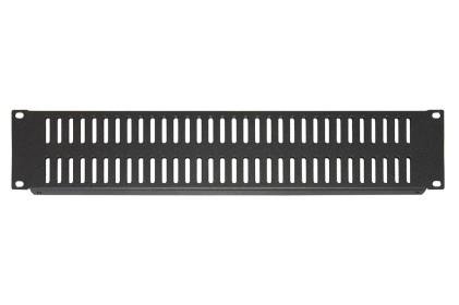 Pannello Cieco Ventilato 2 Unita&#39; Per Armadi Rack 19&#34; Nero Viti Incluse