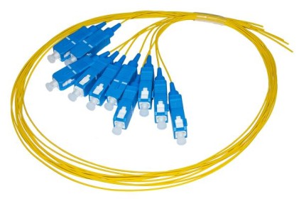 CONFEZIONE 10 CAVI PIGTAIL FIBRA OTTICA SINGLEMODE OS2 9/125 CONNETTORE SC CM 50