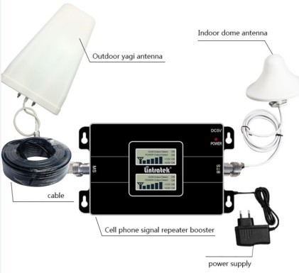 Ripetitore Dual Band Per Segnale Gsm Di Smartphone Fino A 4G Antenna E Cavi Di Collegamento Inclusi Con Display Lcd