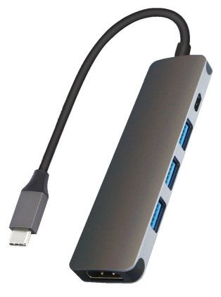 Docking Station Usb-C Con Porta Hdmi 4K30Hz, 3 Porte Usb, Porta Ricarica Usb-C 100 Watt (5 Volt - 20A)