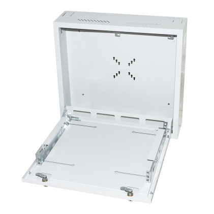 Box A Muro Dvr/Nvr 2 Serrature Con Ripiano Apribile E Bloccaggi Regolabili, Attacco Vesa Per Monitor Incluso Grigio Chiaro