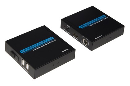 Estensore Hdmi 1080P Full Hd Tramite Fibra Ottica Fino A 10 Km Con Supporto Infrarossi E Porte Usb Per Tastiera E Mouse