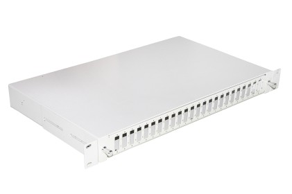 Cassetto Fibra Ottica 24 Porte Per Adattatori Sc Duplex 1 Unita’ Per Installazione 19&#34; Grigio Con Binari Telescopici