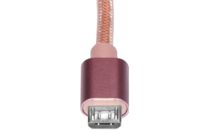 *Cavo Micro Usb Mt 1 Guaina Intrecciata Nylon Colore Rosa
