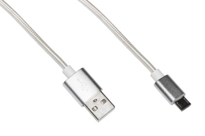 *Cavo Micro Usb Mt 1 Guaina Intrecciata Nylon Colore Bianco