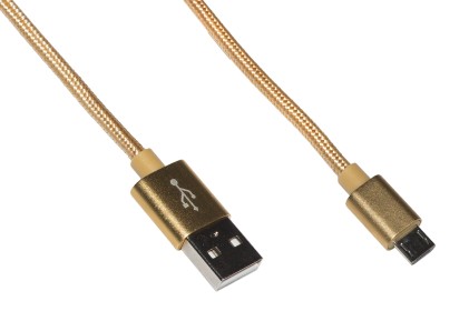 *Cavo Micro Usb Mt 1 Guaina Intrecciata Nylon Colore Oro