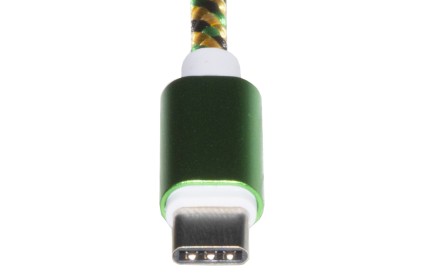 *Cavo Usb-C Mt 1 Guaina Intrecciata Colore Verde/Oro